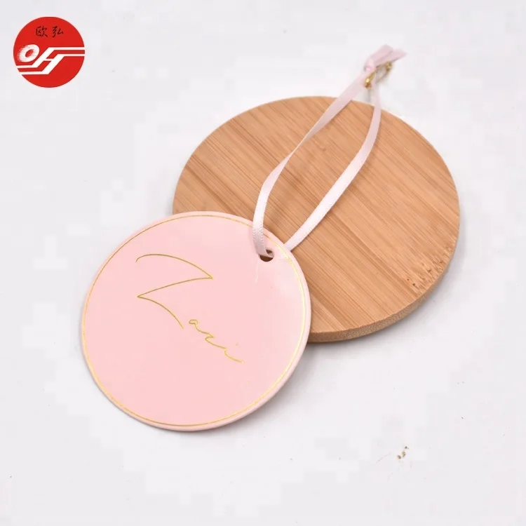 
Premium Quality Custom Recycled Paper Gold Hot Stamping Logo Hang Tags 