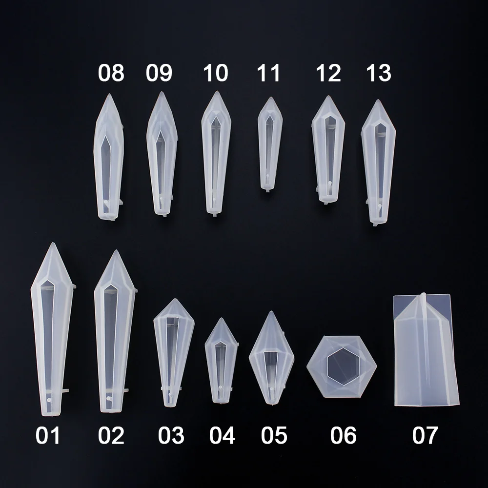 Формы для смолы, силиконовые формы для эпоксидной смолы, формы для литья подвесок, для подвесок, сережек, изготовление ювелирных изделий для поделок своими руками, 13 шт.