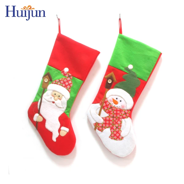 Christmas Crafts Classic Color Felt Christmas Stocking For Xmas Decoration