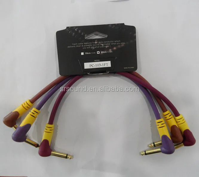 Guitar Instrument Patch Cable Cord with Right Angled Plug