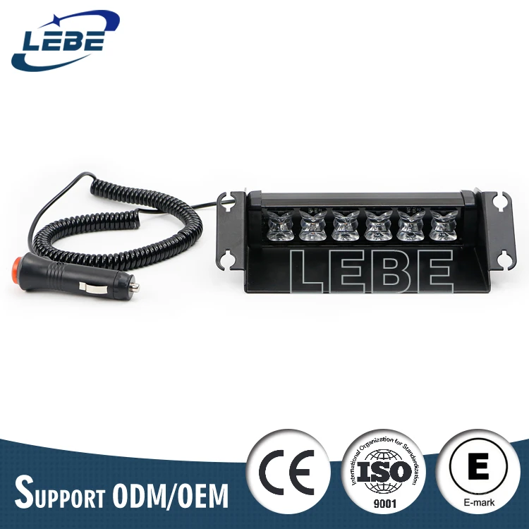 12V LED dash deck emergency strobe light with suction cups