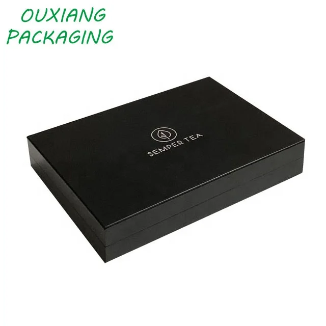matte black lacquer finish hot sale wooden tea bags gift packaging box