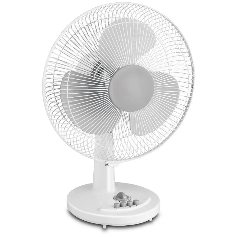 Electric Oscillating Table Desk Fan 12 Inch 3 Speed Plastic OEM Copper Household Air Cooling Fan