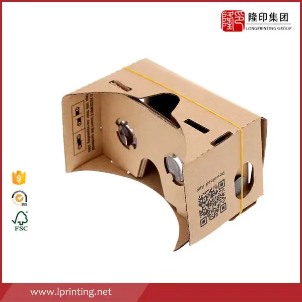 Картонная коробка виртуальной реальности с бесплатным дизайном 3D vr box google