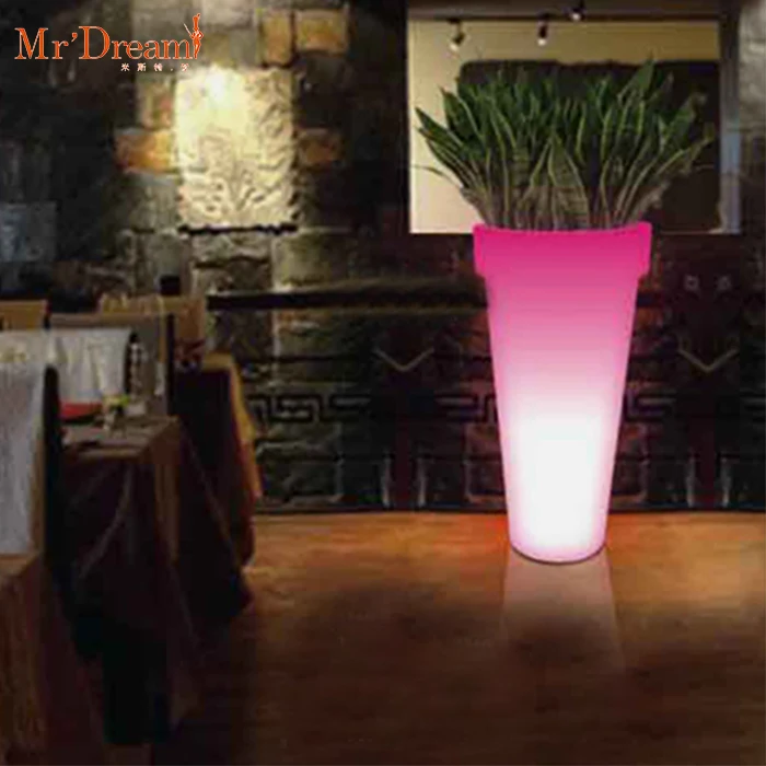 Square large size light up led lighting decorative Garden Plant Flower Decorative planter flower pot