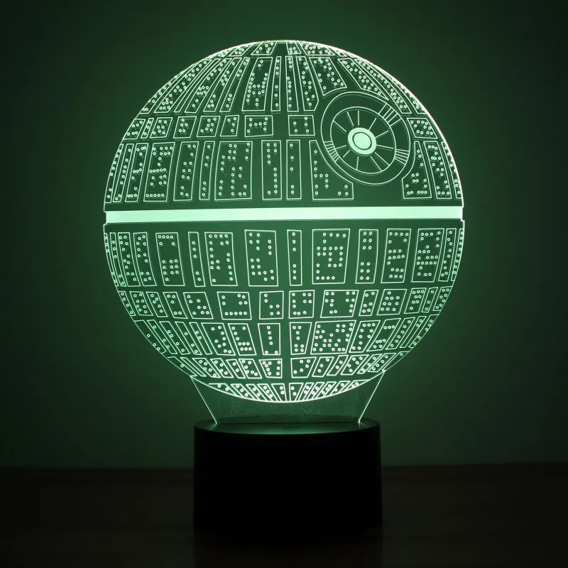 Multi-colored Death Star 3D led night lamp for Star War Fans