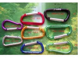 Carabiner Keychains Manufacturer Wholesale Cheap Aluminum Decoration Custom Logo Opp Bag D-shaped Metal Carabiner All Anodized
