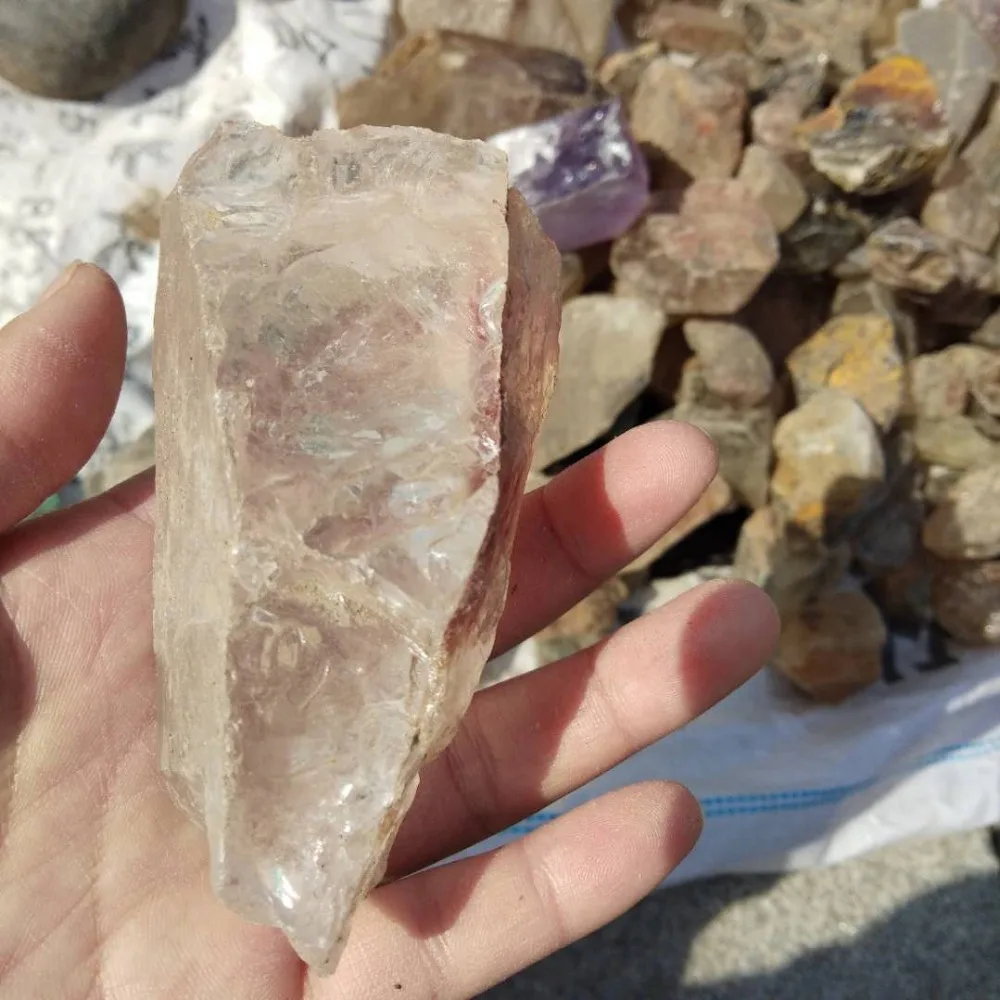 Cheap price natural raw white clear quartz bulk stacked crystal rough stone for wholesale