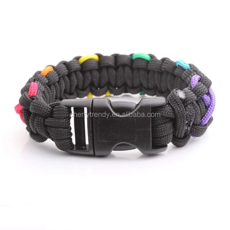 
550 Paracord Parachute Cord Lanyard Survival Bracelet Rainbow Climbing Camping Survival Wristband 