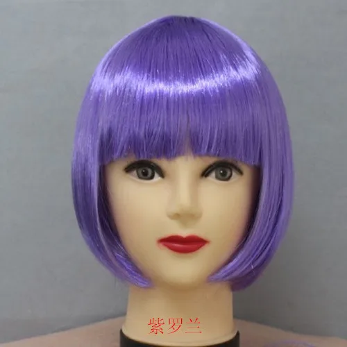 Short Bobo wig straight hair dance party wig  multicolor cosplay wigs