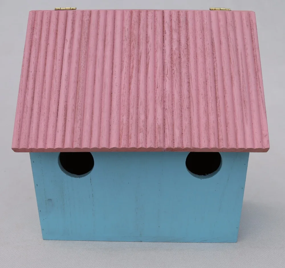 Pet cages decoration hot stamping logo hot stamping logo of wooden birdhouse hot stamping logo wooden house for pet