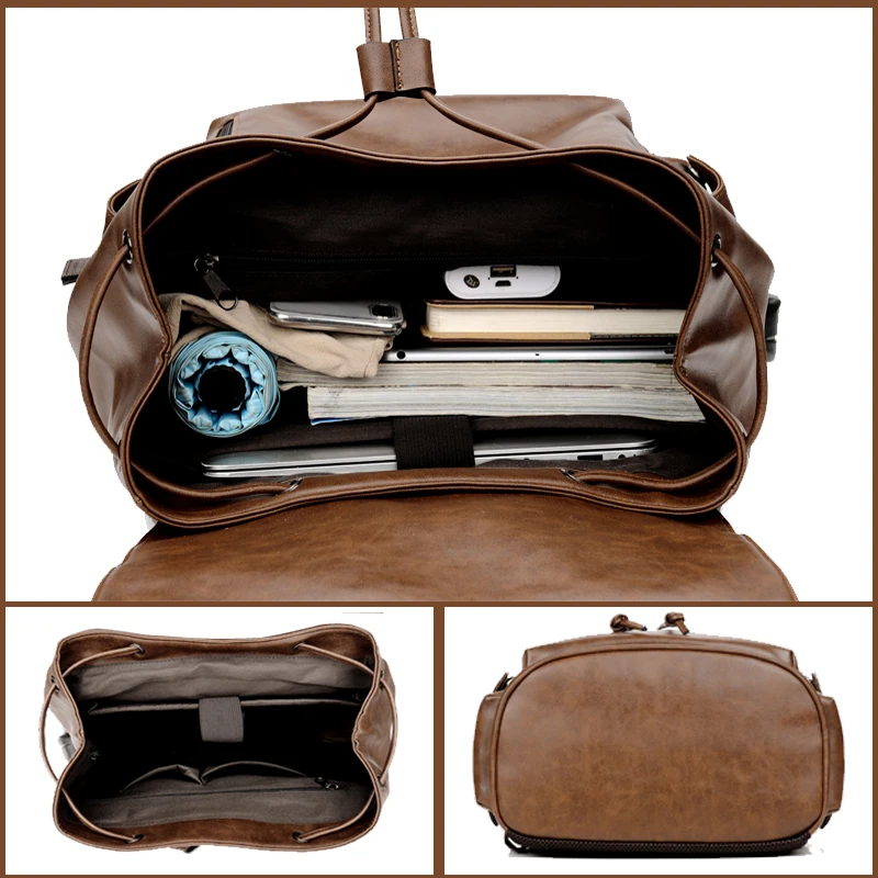 Morden Прямая поставка OEM Индивидуальная сумка многофункциональный водонепроницаемый кожаный Школьный Рюкзак Для Ноутбука