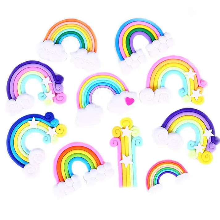 Красочные Радужные облака Полимерные Подвески DIY аксессуары для слайма для украшения телефона