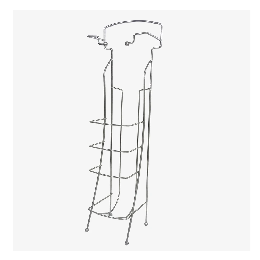 Free Standing Wire Metal Bathroom Organizer Toilet Tissue Paper Holder