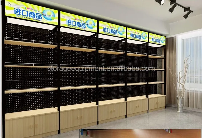 Modern Style Wooden Retail store display shelf for product display