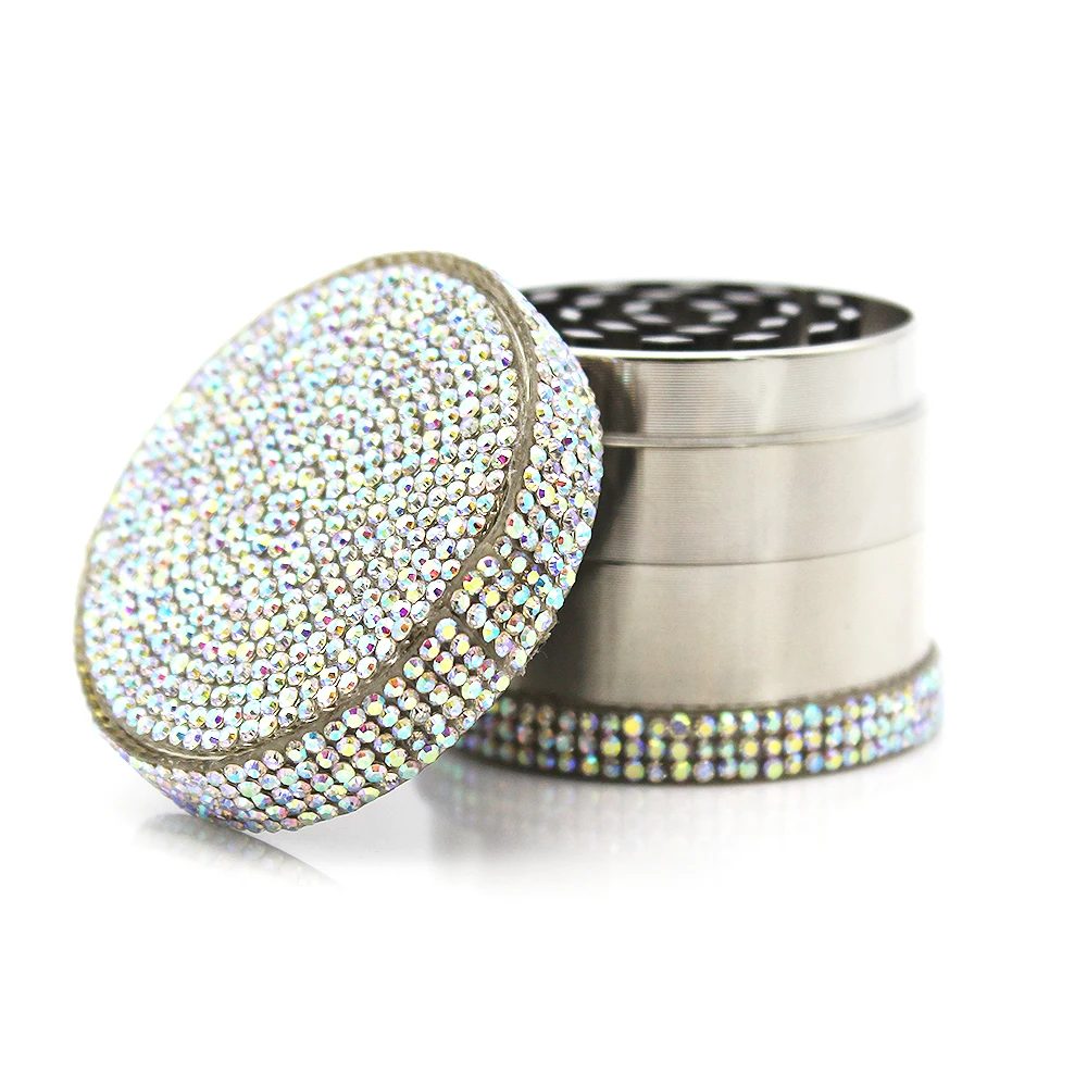 Lanchuang новый дизайн цинковый сплав 50 мм 4 части индивидуализированные курительные аксессуары травяная шлифовальная машина с бриллиантом