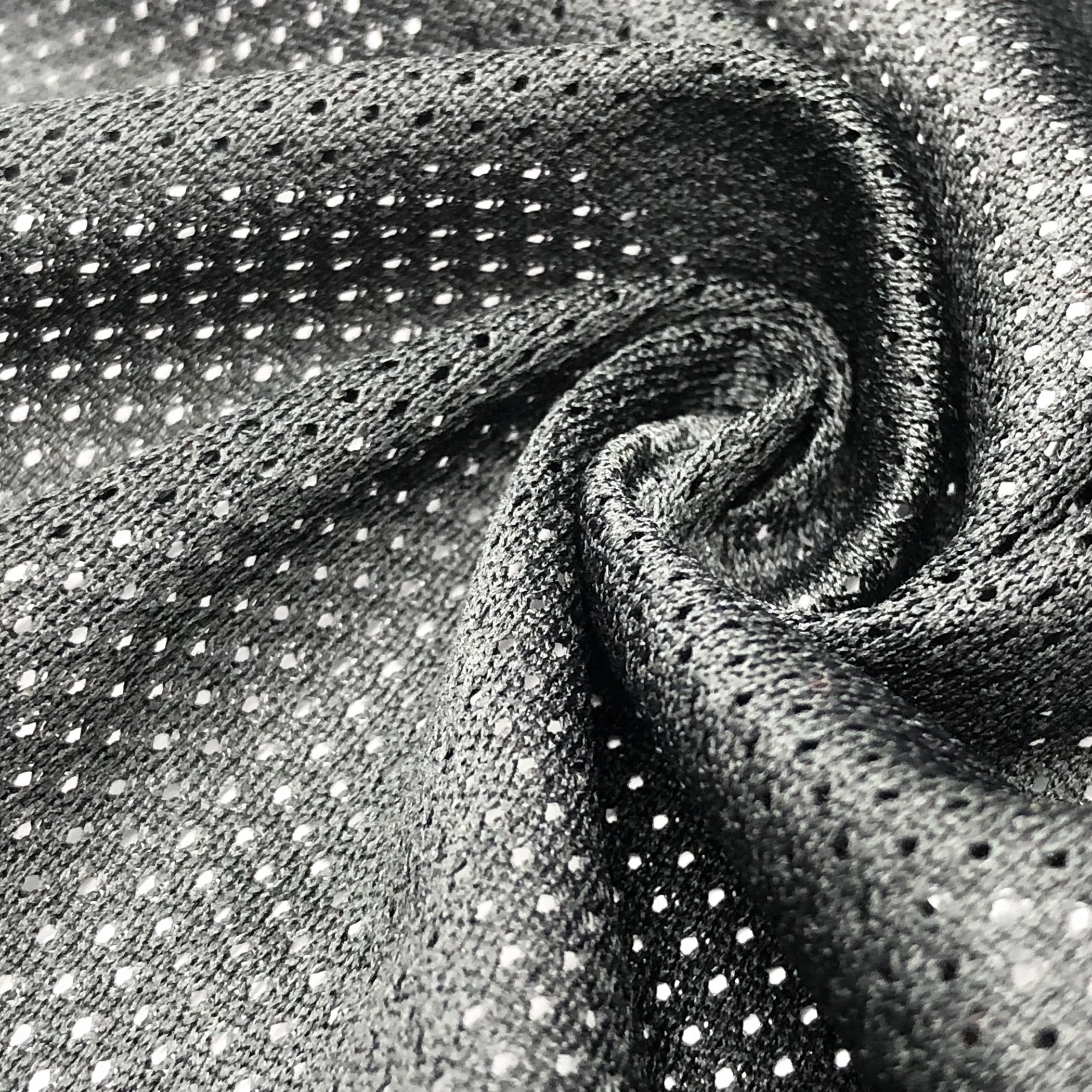 High Quality Cheap price 100% Polyester 120gsm 130gsm 160cm Warp Knit Fabric 5*1 DTY Tricot Black Mesh Football lining Fabrics