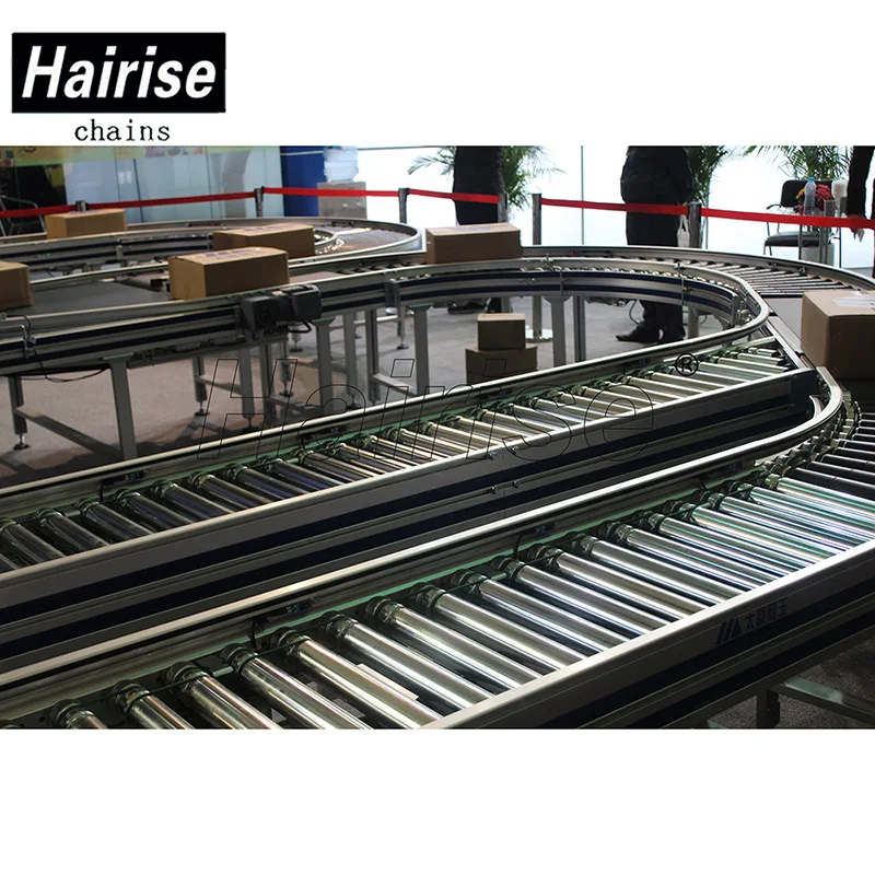 automated curve flexible 90 degrees motorized gravity heavy duty idler belt rollers conveyor assembly line transport system