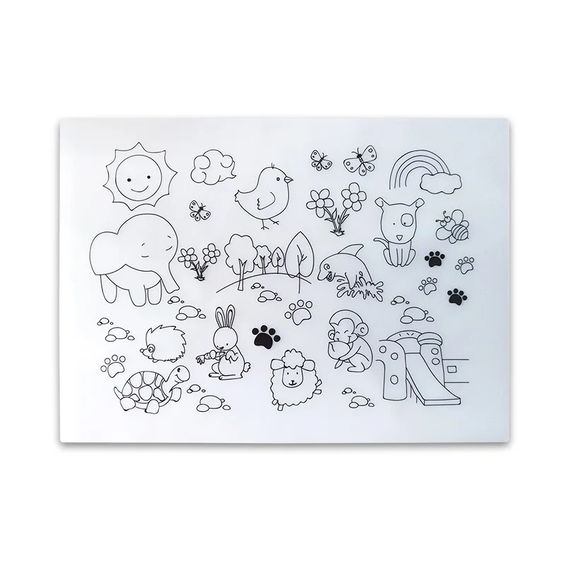 silicone insulation rubber baking mat certificate  baby silicon plastic dining table mat for kitchen kids placemat