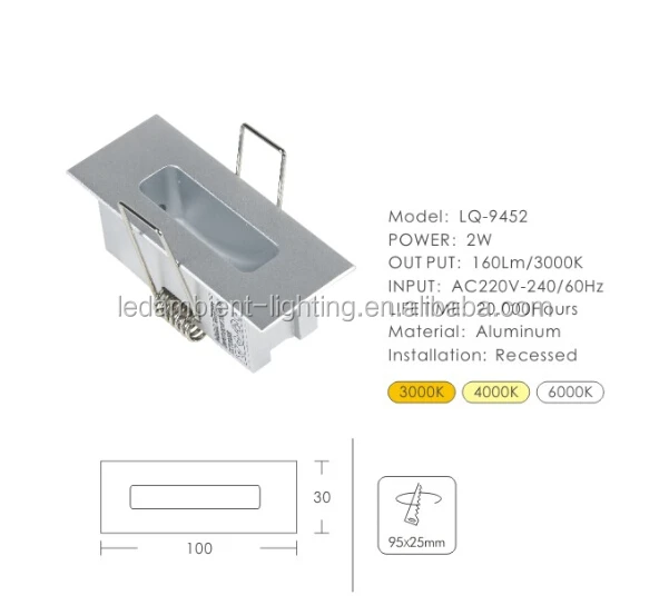 3w led wall light recessed aluminum wall flush mount ceiling led light