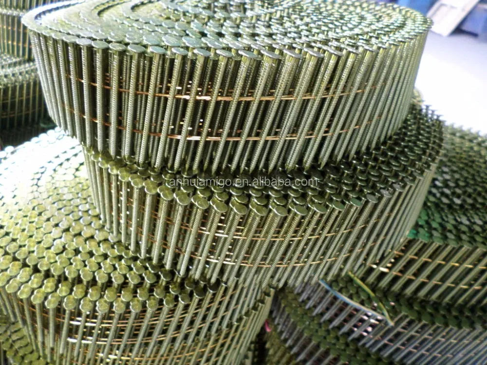 2500pcs/roll twisted/ring/smooth wire coil nails used by pallet chief nailer pallet machine