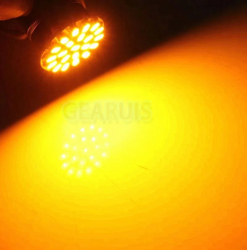 Автомобильный светодиодный индикатор S25 1156 BA15S BAU15S 1157 BAY15D 22 smd 1206 3020 LED P21W для указателей поворота, фонари заднего хода, белый, красный, 12 В