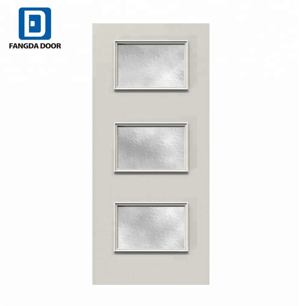 Fangda factory modern luxury front exterior interior panel fiberglass  doors for houses
