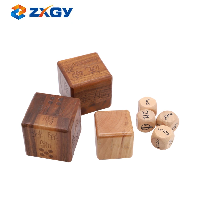 Factory Sale Custom Logo Wooden Craft Dice For Game
