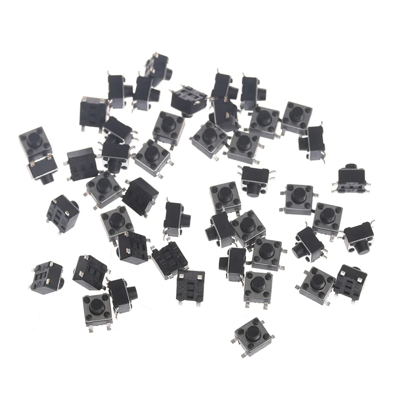 100Pcs/Lot 4.5*4.5*4.3MM Momentary Tact Reset 4-Pin SMD Micro Push Button Switch