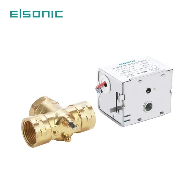 electronic thermostatic 3 way valve DN20 220v digital   water Fan coil brass electric motorized  zone valve