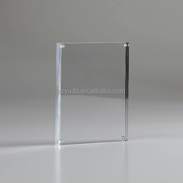 Popular A4 Double Sided Box Acrylic Desktop Photo Frame Vetro Funny Magnetic Picture Frame
