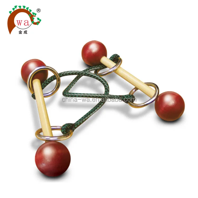 DIY wood brain teaser puzzle IQ game toy