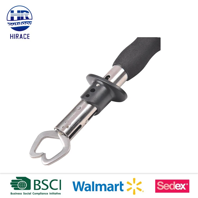 Portable Fish Lip Grabber Grip Tool Fish Holder Steel Fishing Gear with Scale 40 Pound