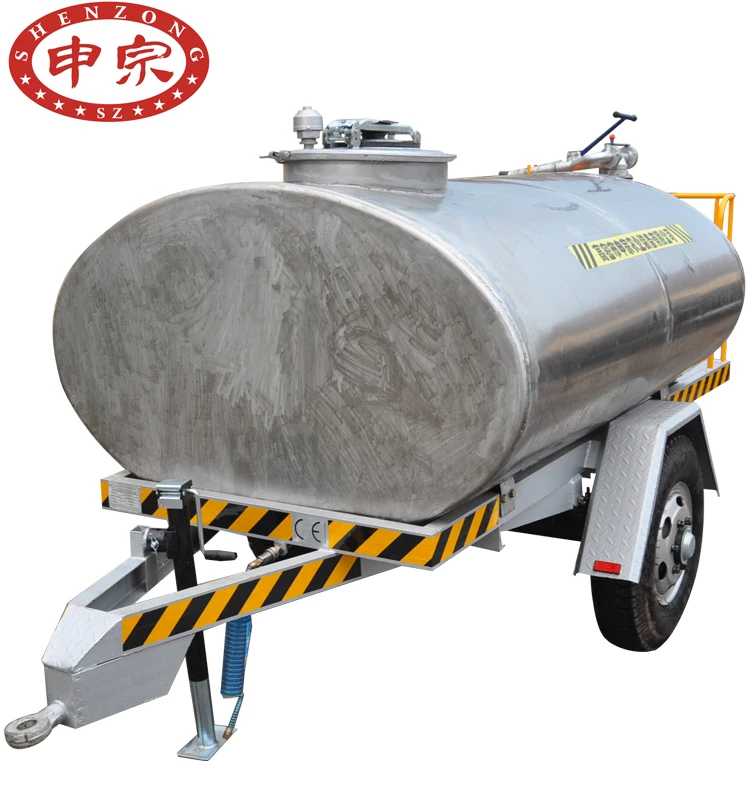 3000 Liter with High Pressure Pump Stainless Steel Water tank Trailer