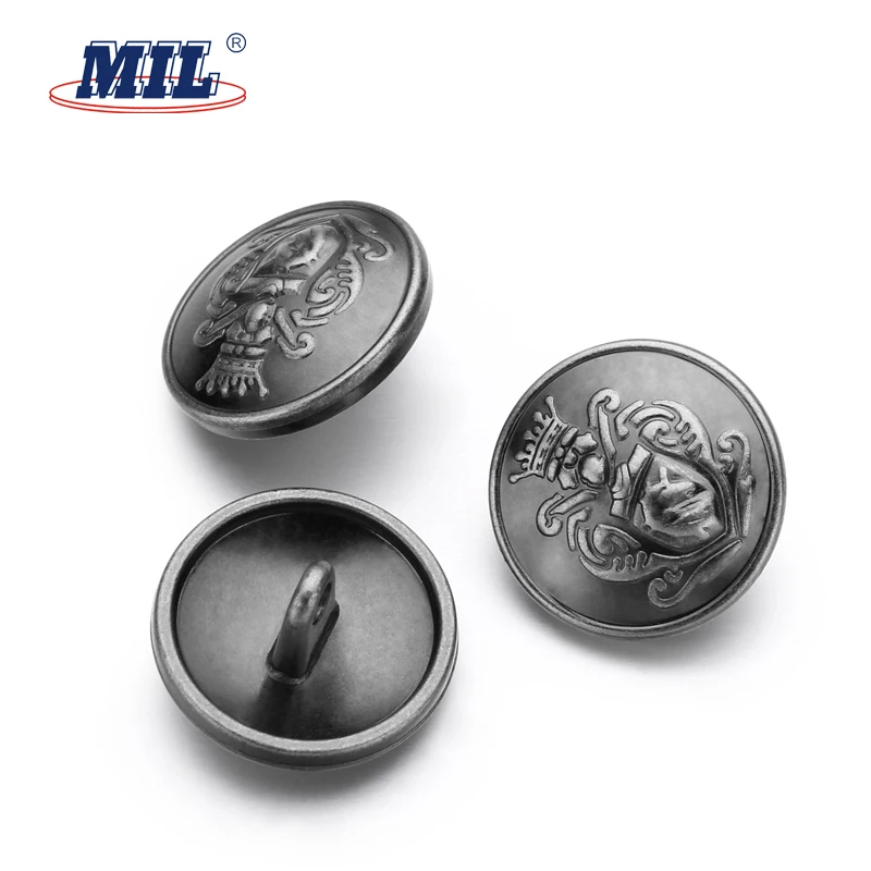 Custom made metal suit buttons with crown logo