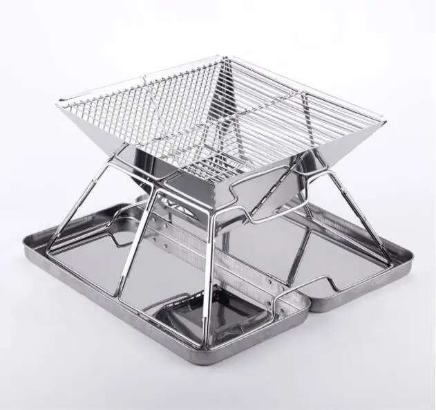 
Factory Outdoor Portable Stainless Steel Barbecue Camping Folding Charcoal BBQ grill for sale 