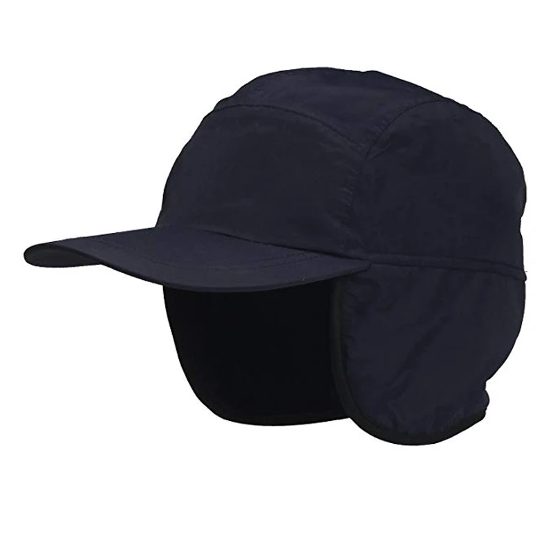 5 panel flat bill quilted custom Nylon Hat with flaps