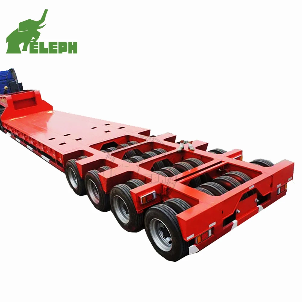 2Lines 4 Axles 3 Line 6 Axle 4 Line 8 Axle 80 - 150 T Lowbed Loading Truck Semi Towing Lowboy Trailer