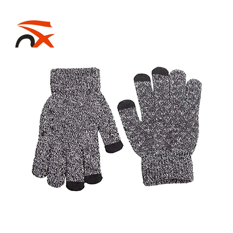 Перчатки трикотажные унисекс холодные акриловые для сенсорных экранов жаккардовые взрослых и детей ежедневного использования