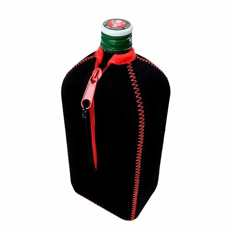 High Quality Custom 750ml Bottle Cover Neoprene Single Zipper Beer Bottle Cooler