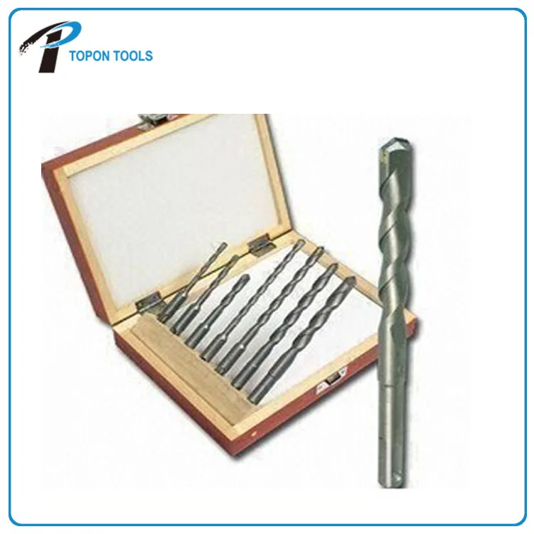 7 pieces SDS MAX hammer cordless drill bit set packing with wood box