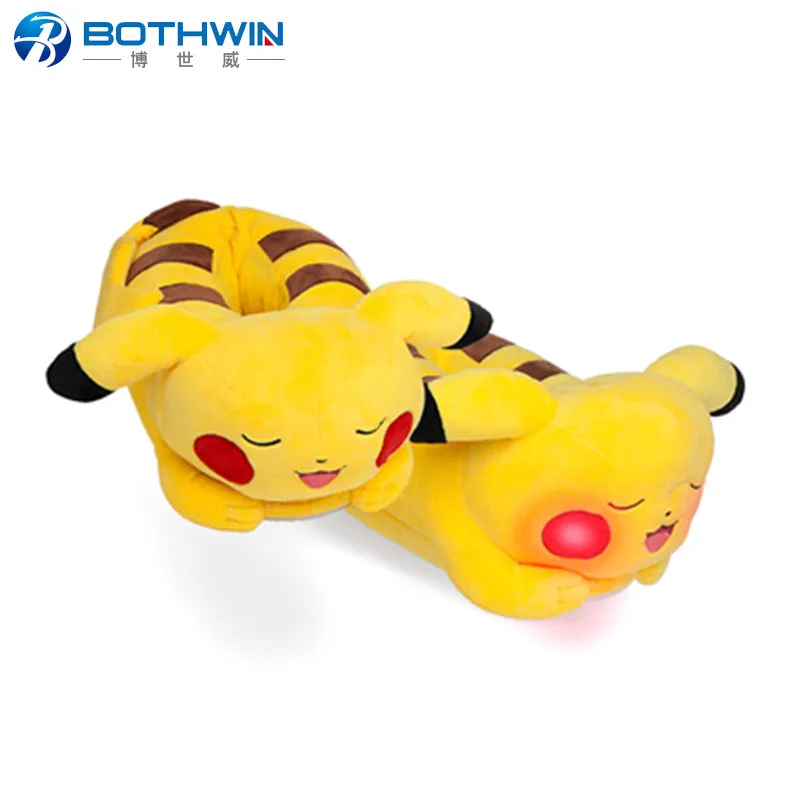 Новое поступление, модные плюшевые тапочки в виде покемона со светодиодной подсветкой