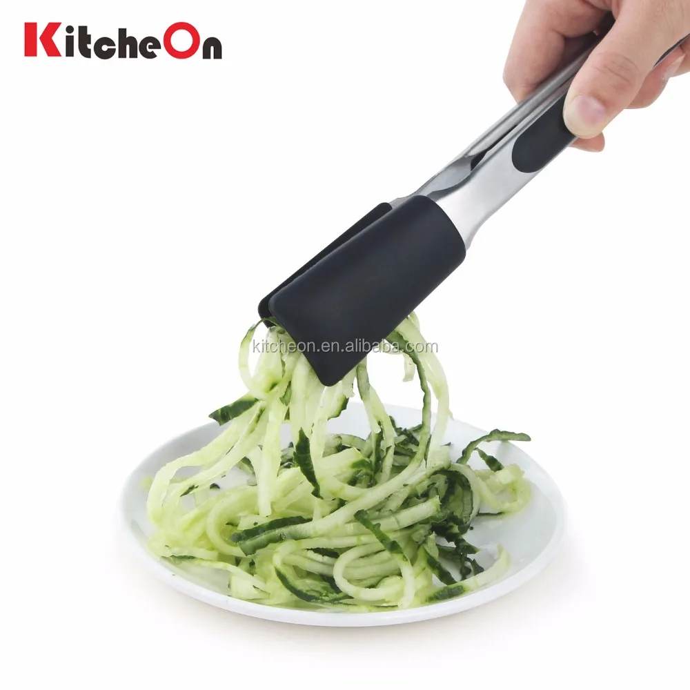 9 Inch and 12 Inch Stainless Steel Locking Food Tongs with Silicone Heads