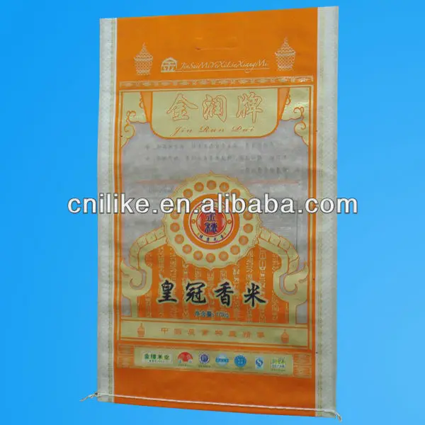 высокое качество печатных pp сплетенная bopp ламинированные мешки риса