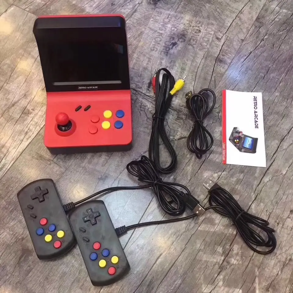 Free OEM Retro Mini Arcade 4.3 Inch Screen3000 Built-in Game Support SD Card Two Free Joypads