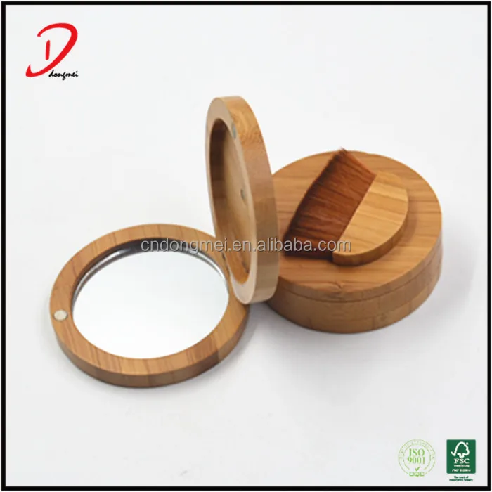 bamboo makeup palette with mini flat makeup brush bamboo product
