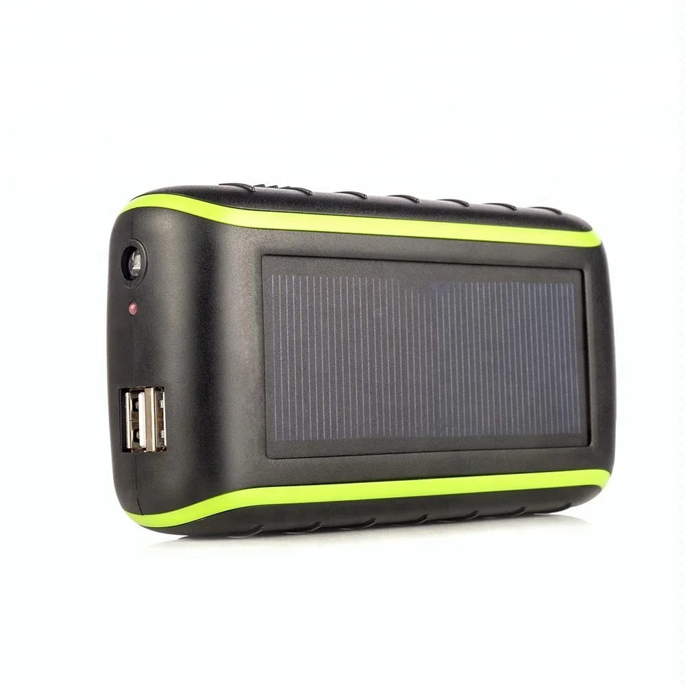 10000mah Hand Crank Dynamo Mobile Charger LED Flashlight Portable Solar Panel Power Bank
