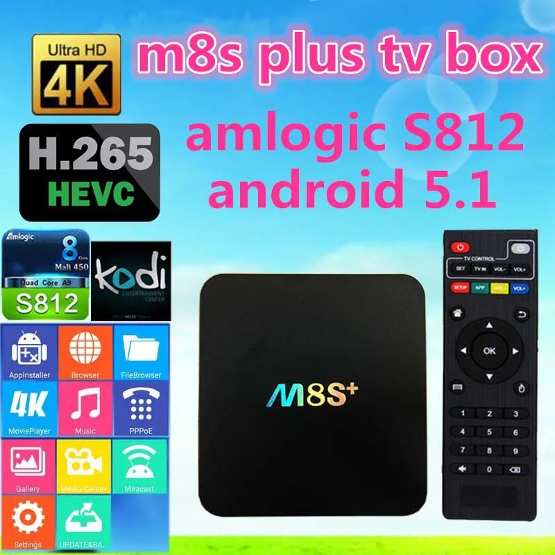M8s Плюс S812 Tv Box M8s Плюс 2 г/8 г Android 5.1 Amlogic S812 Quad Core 4 К Коди Полной Нагрузке Smart Mini пк