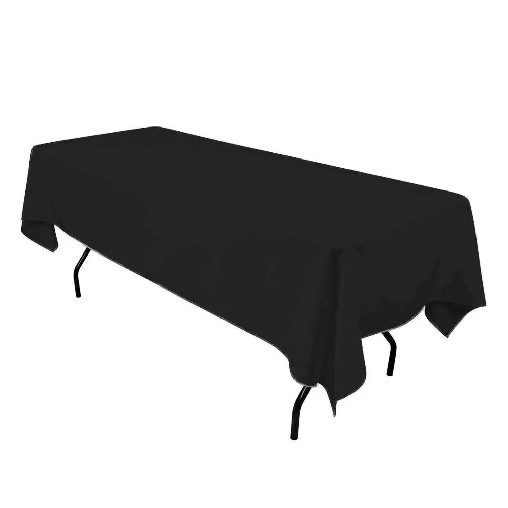 Yutong 100% Polyester Black White 6Ft Table Rectangle Tablecloth 60 x 102 Inch  Rectangular Table Cloth For Buffet Table Parties