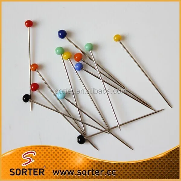 colorful 30 mm glass head pin